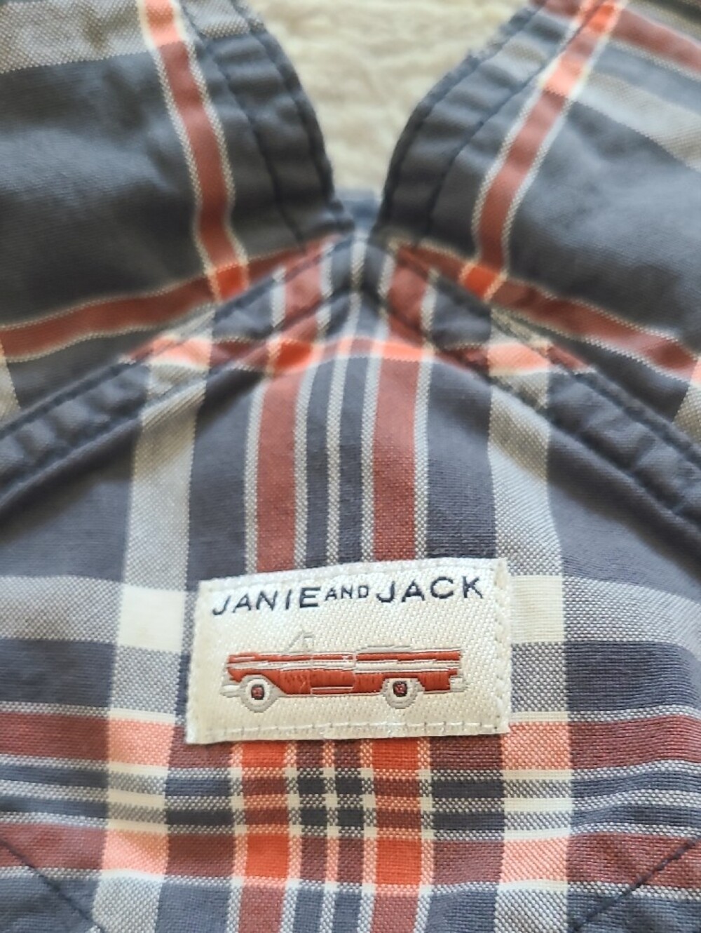 Janie and Jack 18-24M Plaid Shortalls Overalls Romper Boys Cotton Preppy